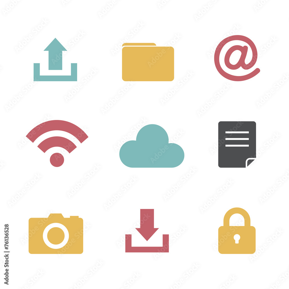 Vector of Flat Design Social Network Icons Technology Concept