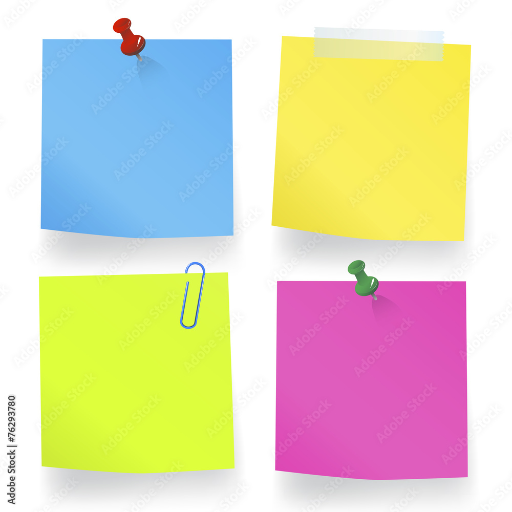 Blank Sticky Notes Colorful Reminder Concept