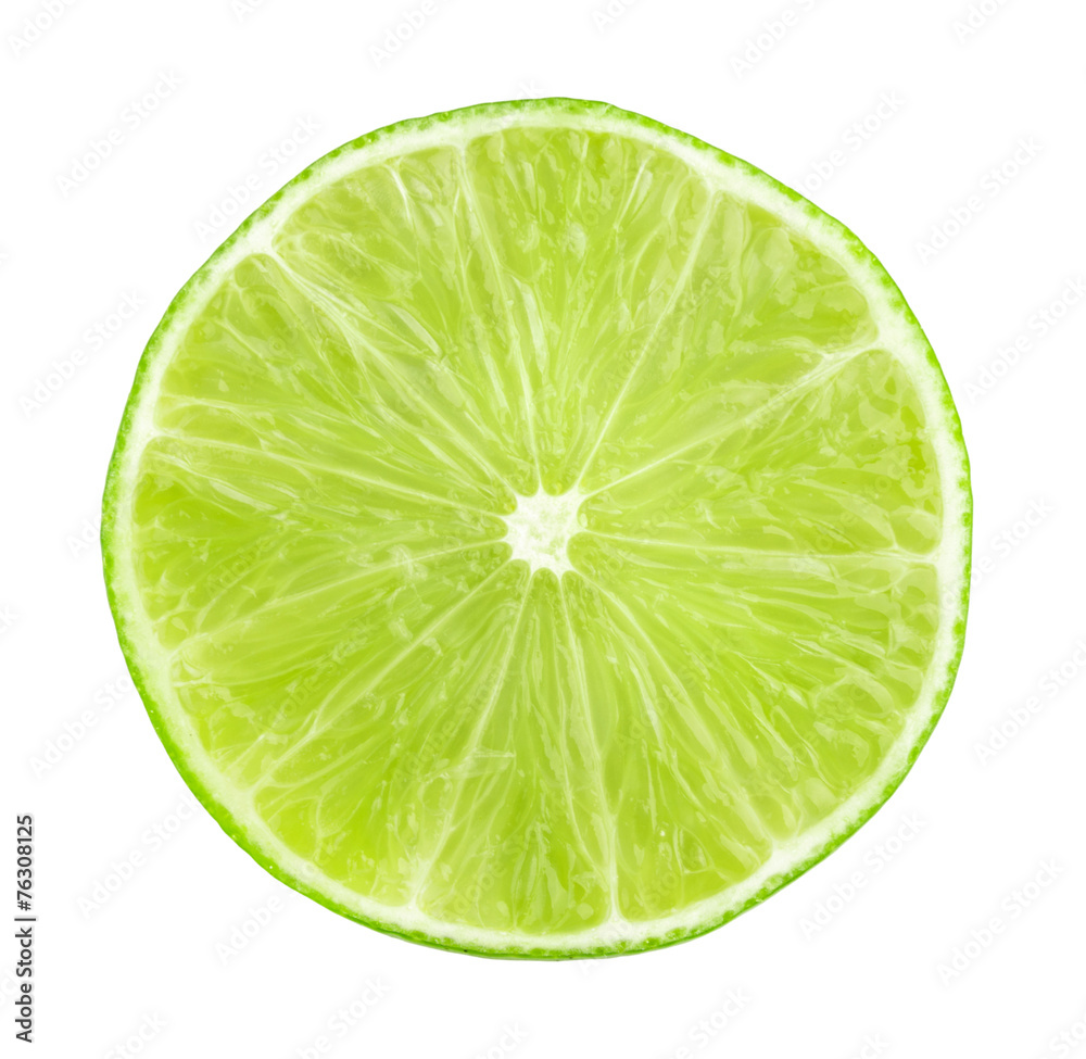 lime slices isolated