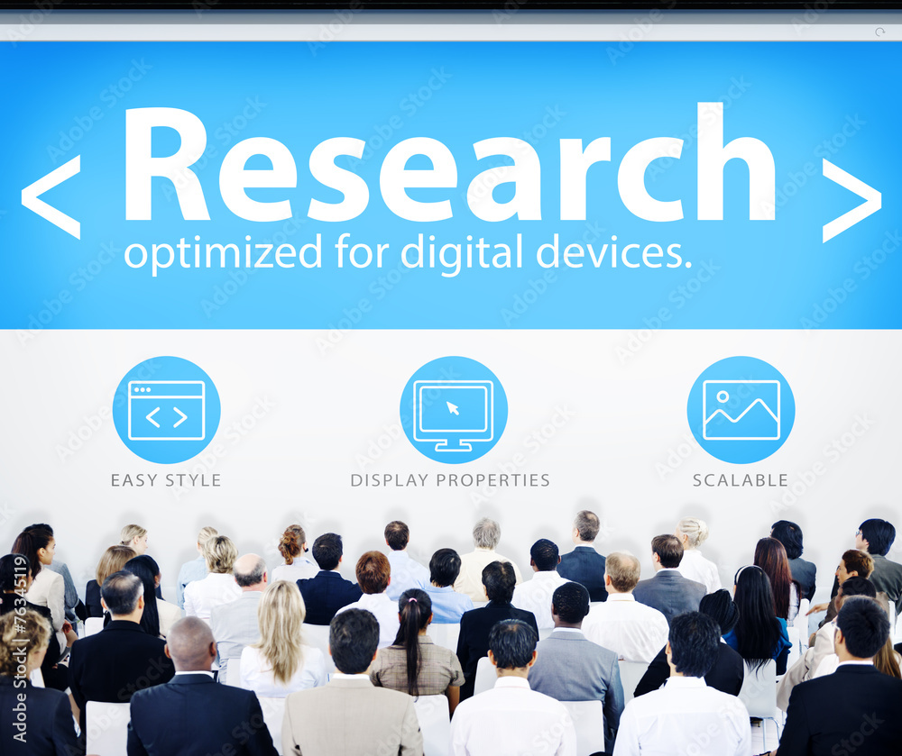 商务人士研究网页设计研讨会概念