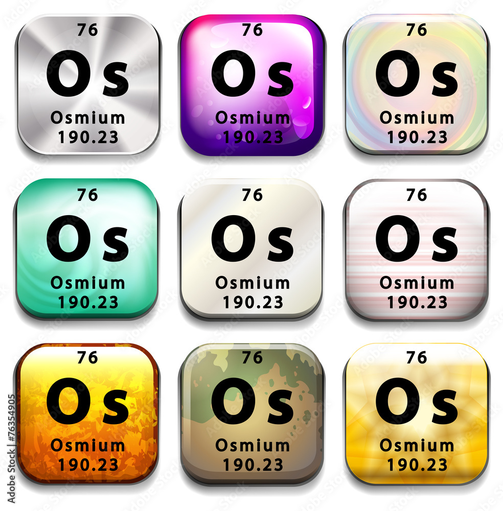 A button showing the element Osmium