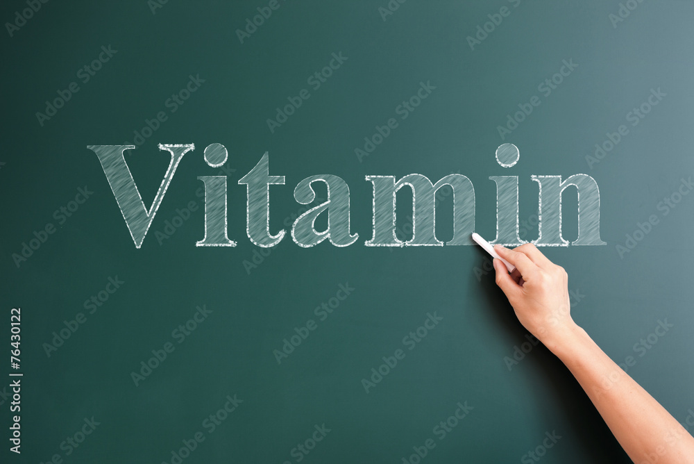 vitamin written on blackboard