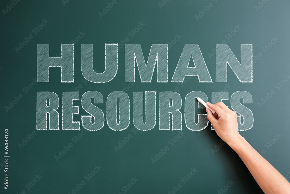 human resources written on blackboard