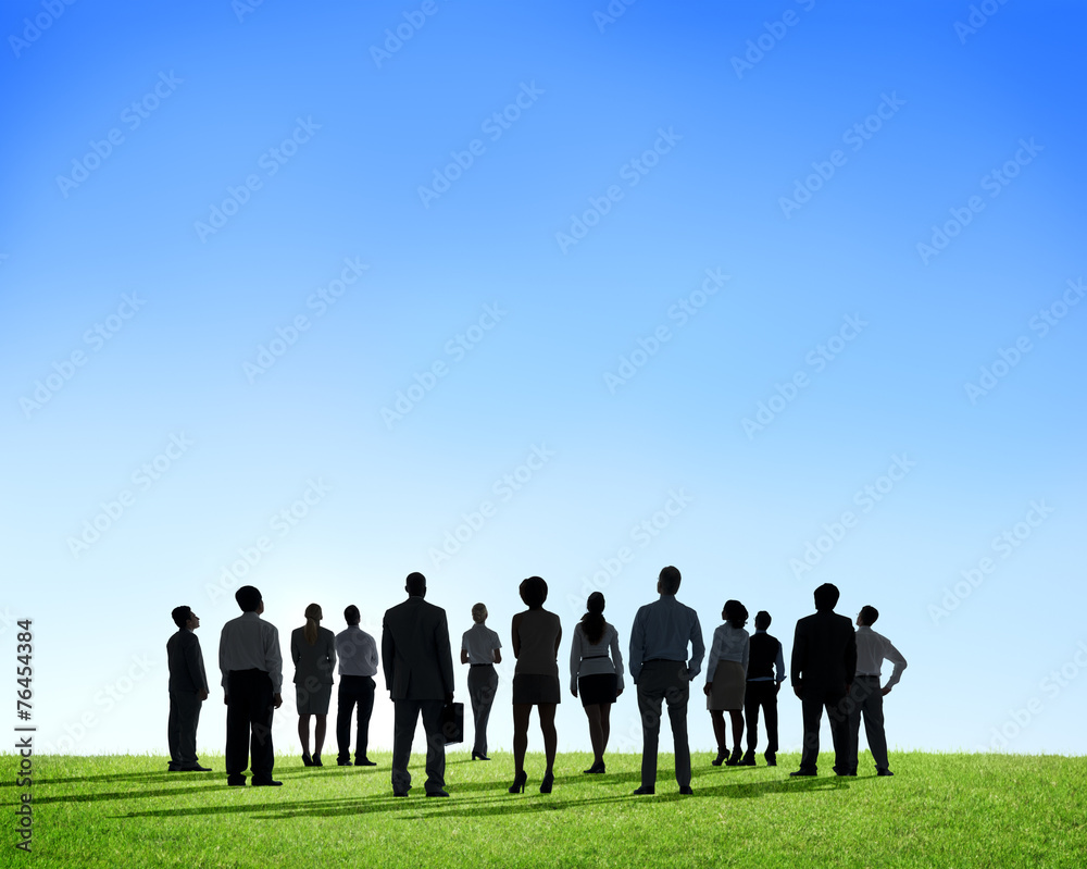 Business People Silhouette Outdoors Way Forward Concept