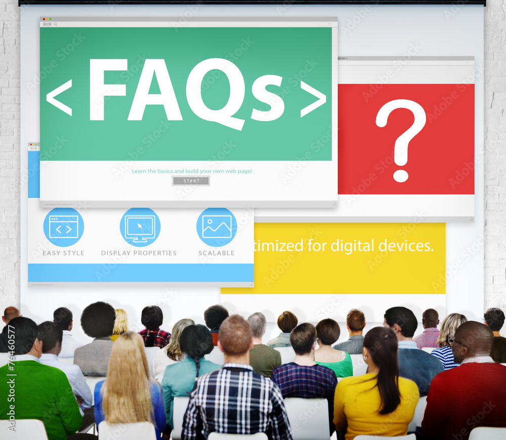 Digital Online FAQs Community Office Working Concept