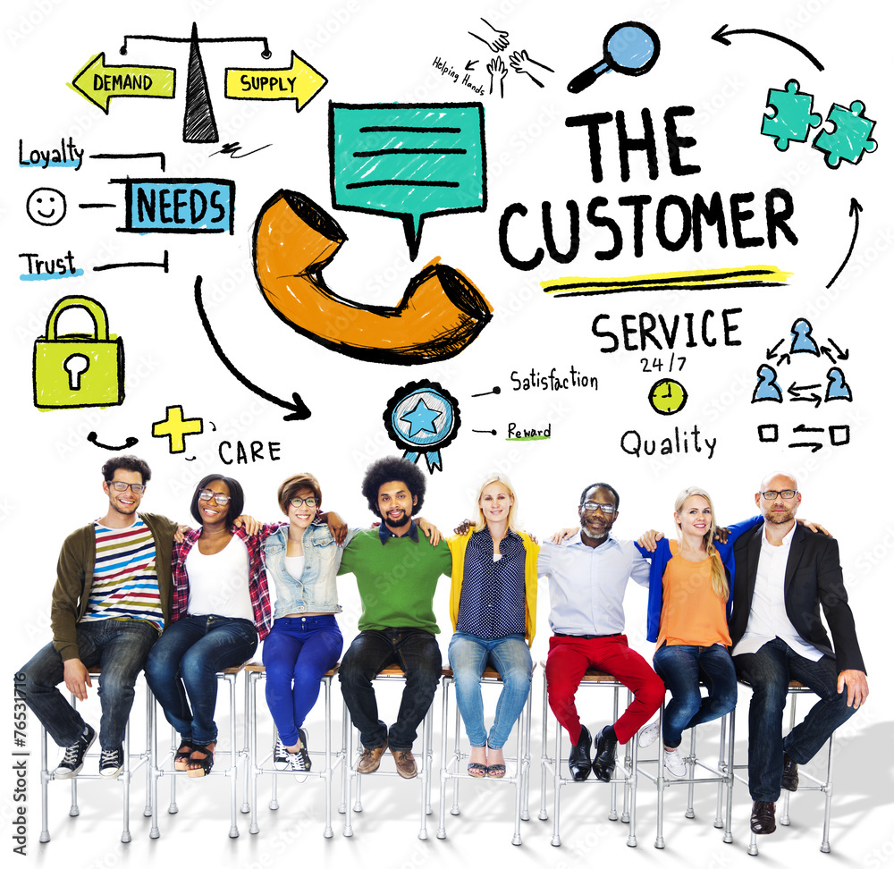 The Customer Service Target Market Support Assistance Concept