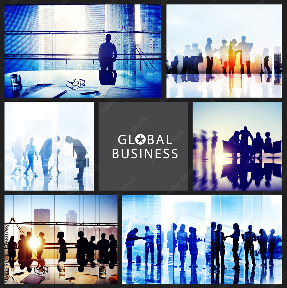 Global Business People Handshake Meeting Communication Concept