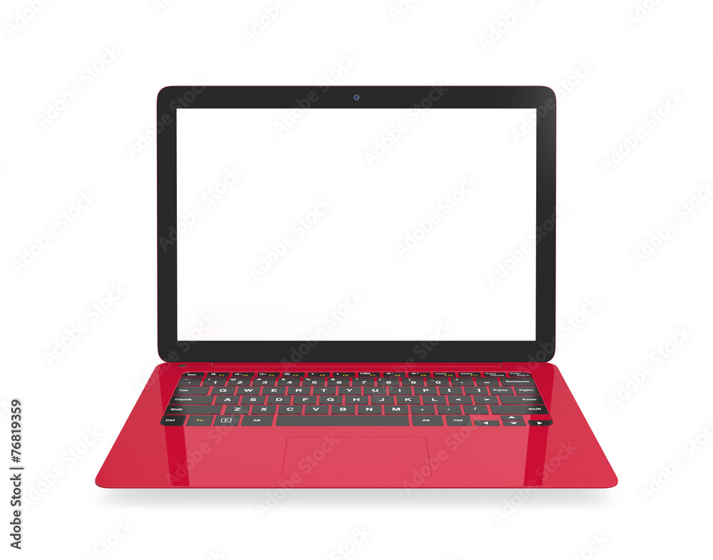 Front view of ultra thin laptop computer