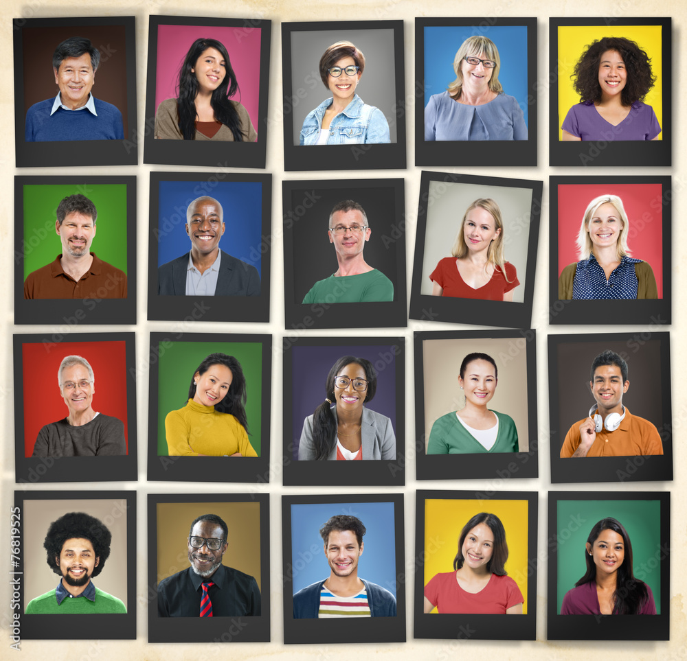 People Diversity Faces Human Face Portrait Community Concept