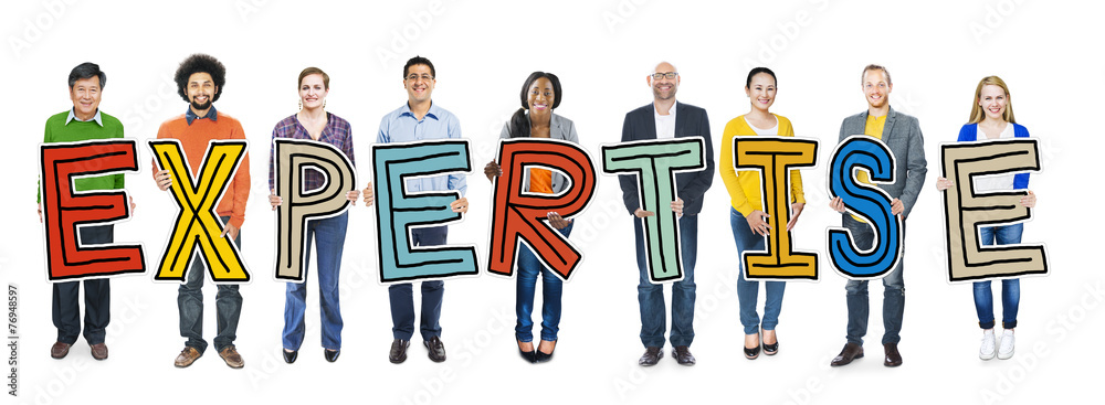 Group of People Standing Holding Expertise Concept