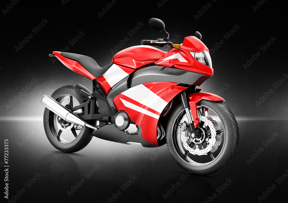 Motorcycle Motorbike Bike Riding Rider Contemporary Red Concept