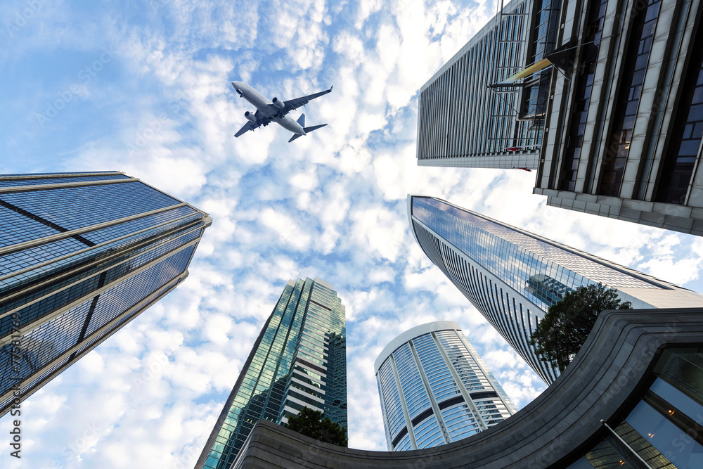 Hong Kong urban landscape, landmark buildings in the admiralty