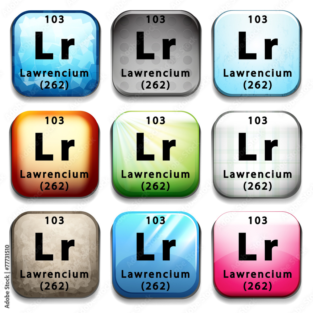 含有劳伦斯化学元素的图标