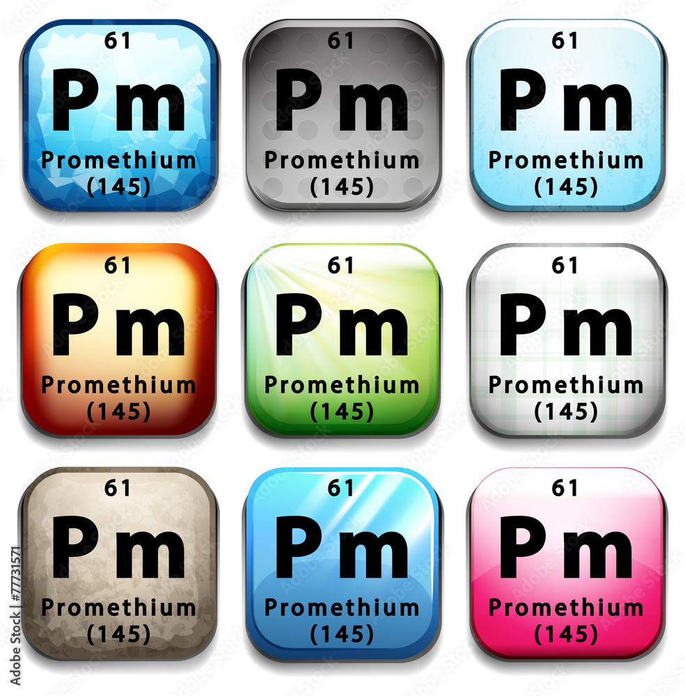 显示化学物质Promethium的图标