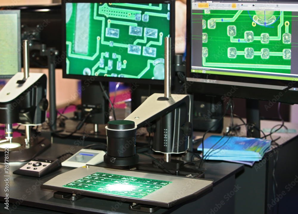 The microscope is used for quality control of PCB