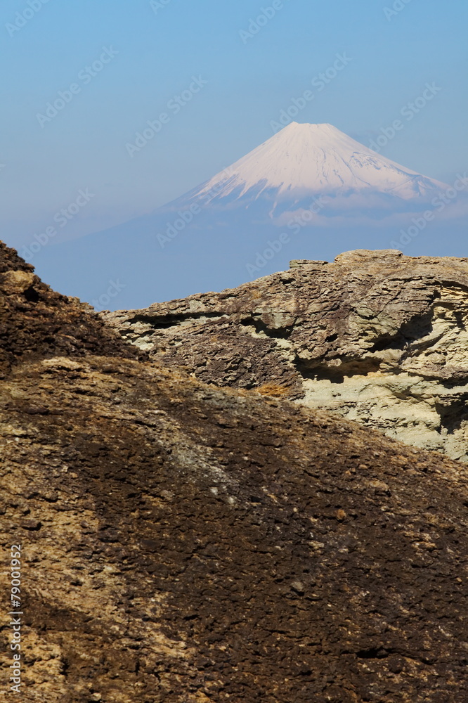 从伊豆市静冈出发的富士山和大海