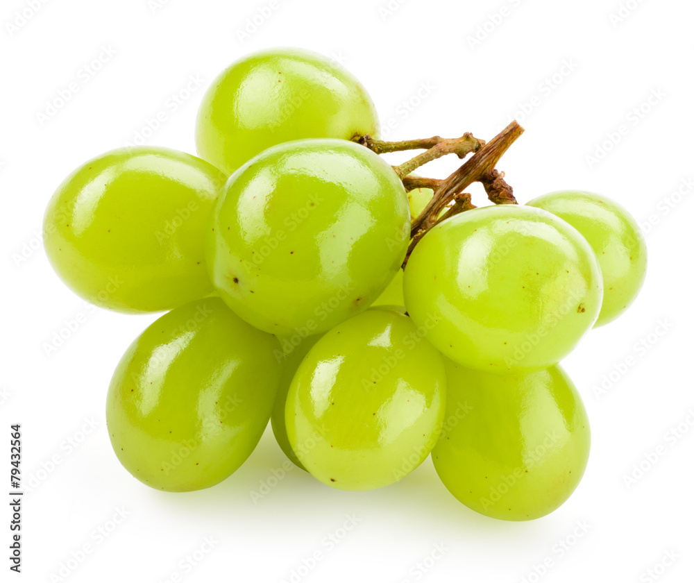 Green grape isolated on white background