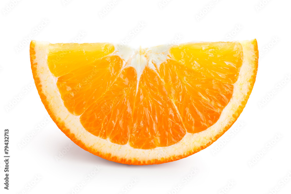 Orange fruit. Piece isolated on white