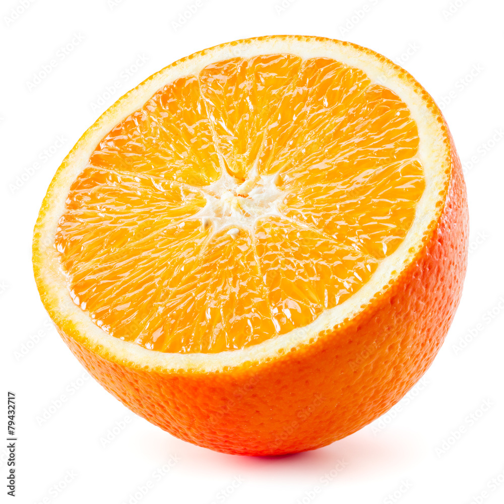 Orange half. Fruit isolated on white background