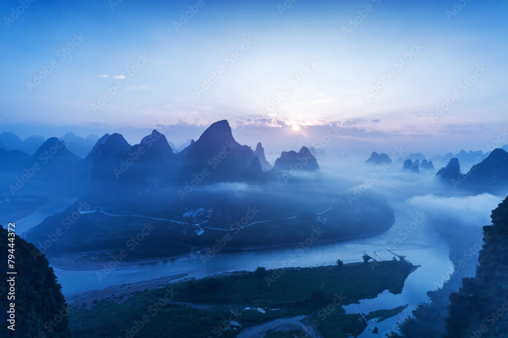 sky,mountains and landscape of Guilin