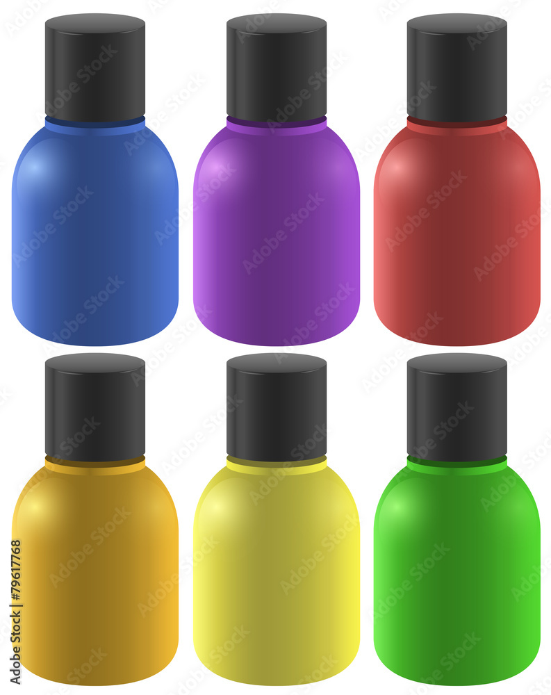 Colourful ink bottles