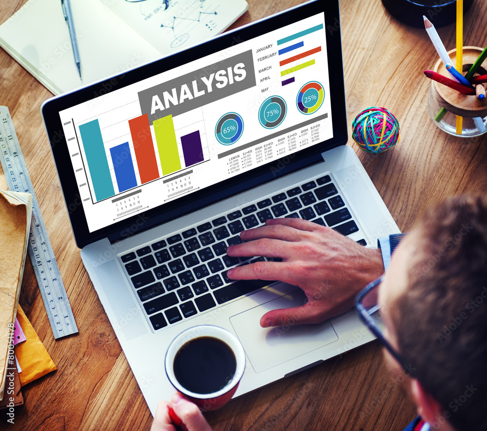 Analysis analyzing information bar graph data statisitc concept