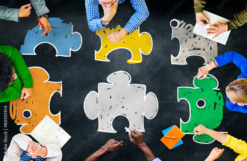 Jigsaw Puzzle Connection Corporate Teamwork Concept