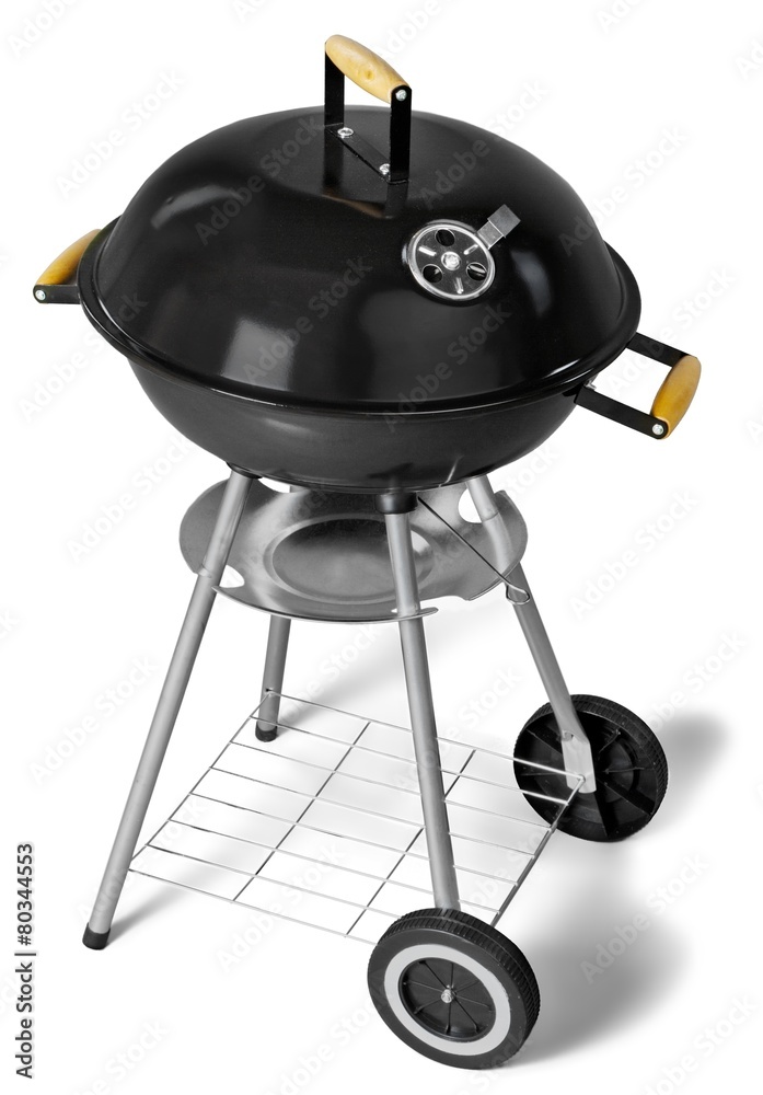 Bbq. kettle barbecue grill on backyard