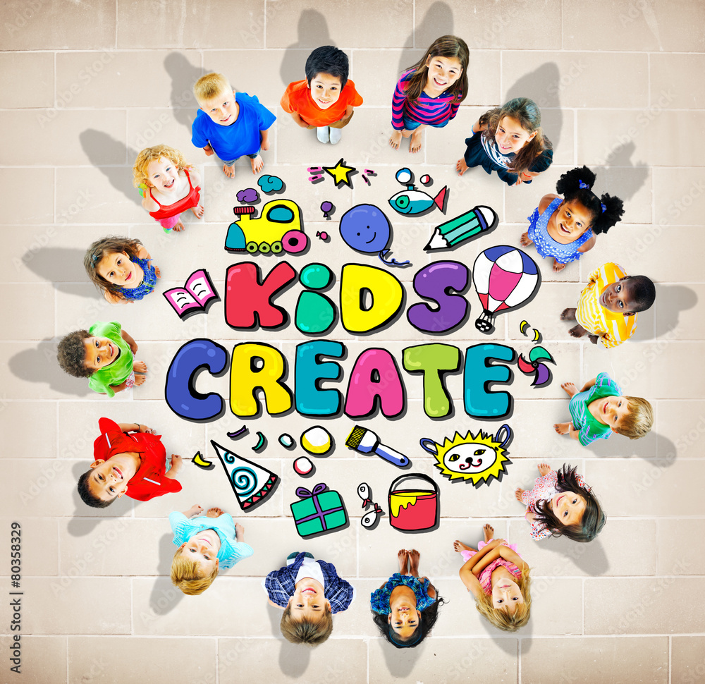 Kids Create Cretivity Design Ideas Colourful Concept