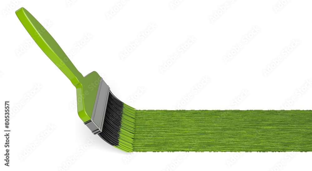 Paint. 3D. Green paint brush