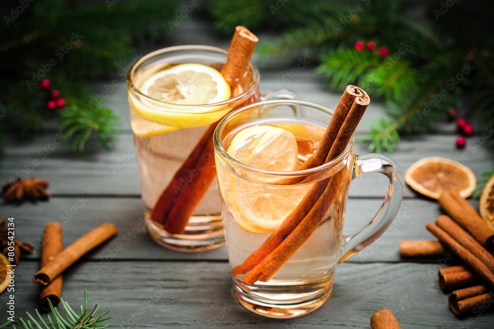 Hot. Two hot  whiskey, rum, apple or brandy toddy cocktail