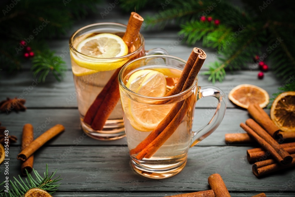 Hot. Two hot  whiskey, rum, apple or brandy toddy cocktail