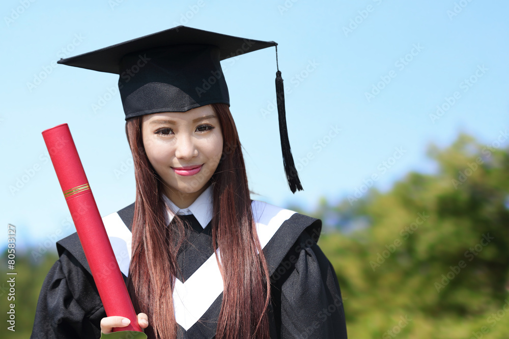 Smile graduate student woman