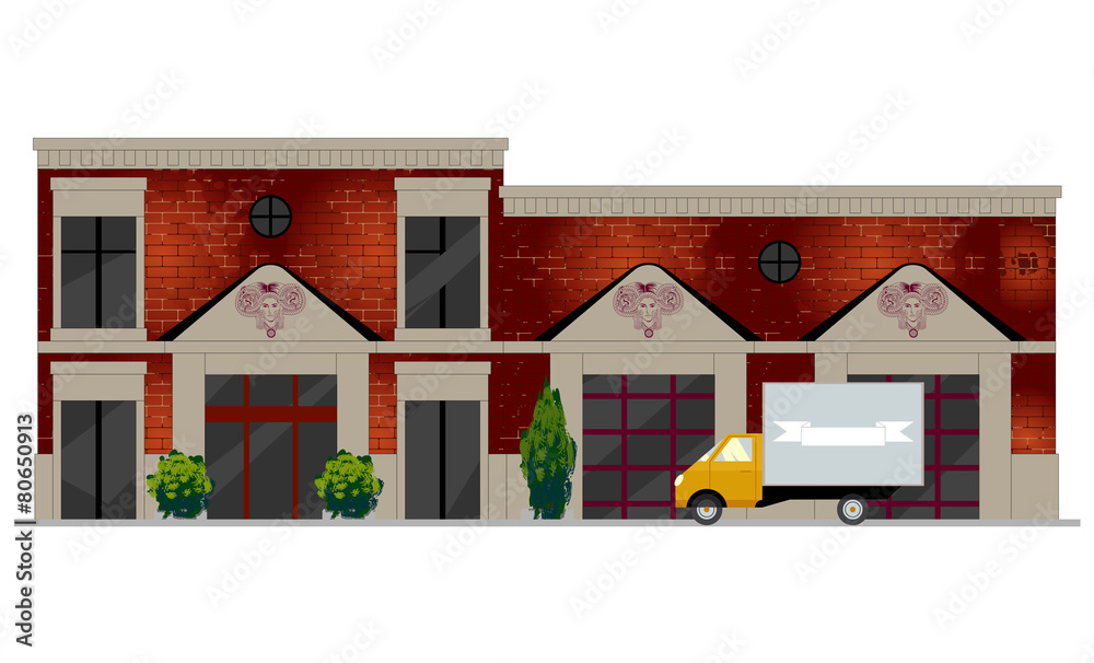 Vector illustration of building facade