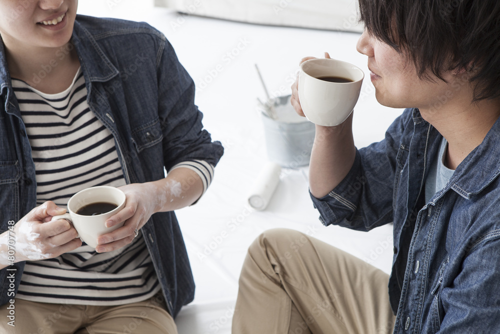 Couple in coffee break