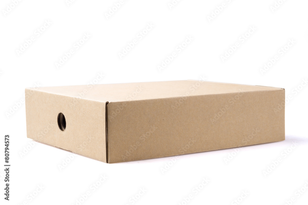 brown package box on isolated background