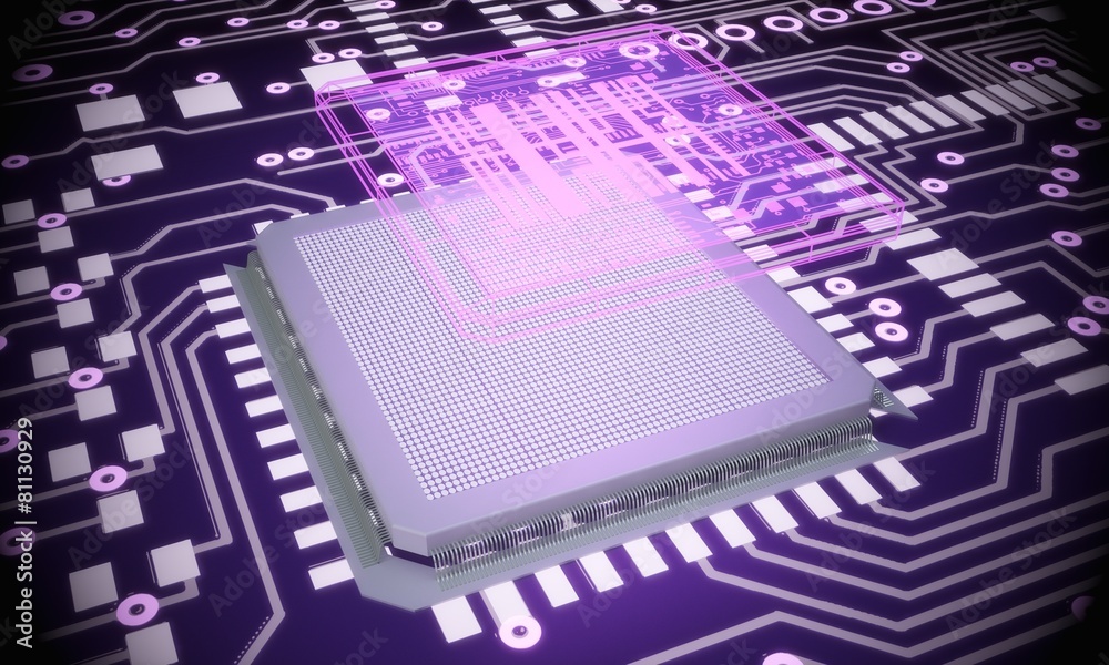 Technology. 3D. Computer Chip