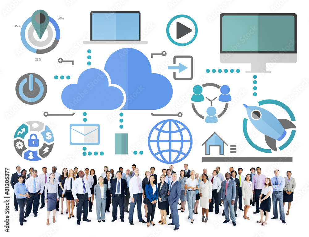 Big Data Sharing Online Global Communication Cloud Concept