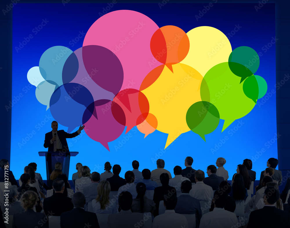 Business People Diverse Speaker Standing Communication Concept