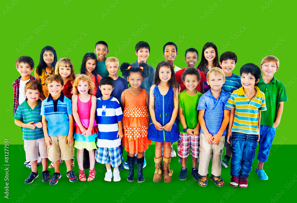 Kids Children Diversity Happiness Group Concept