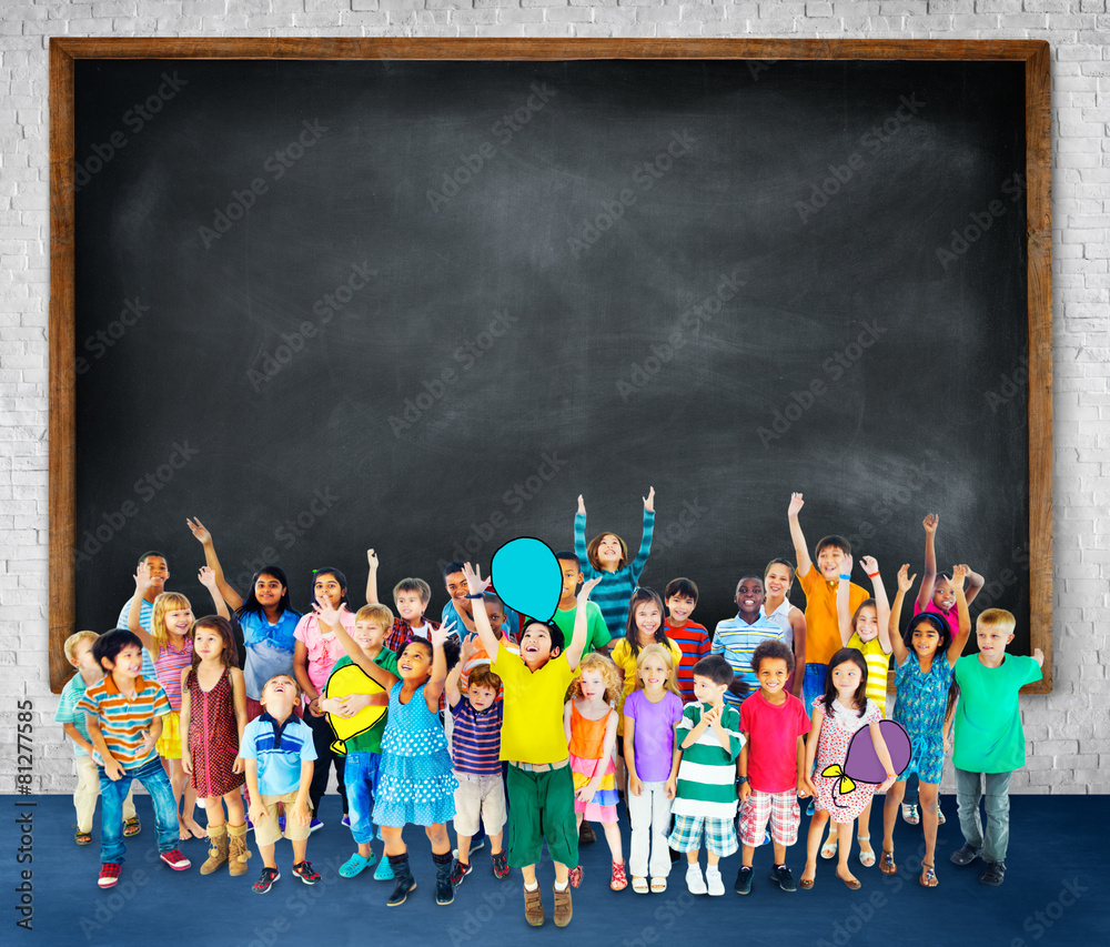 Multiethnic Children Smiling Happiness Friendship Concept