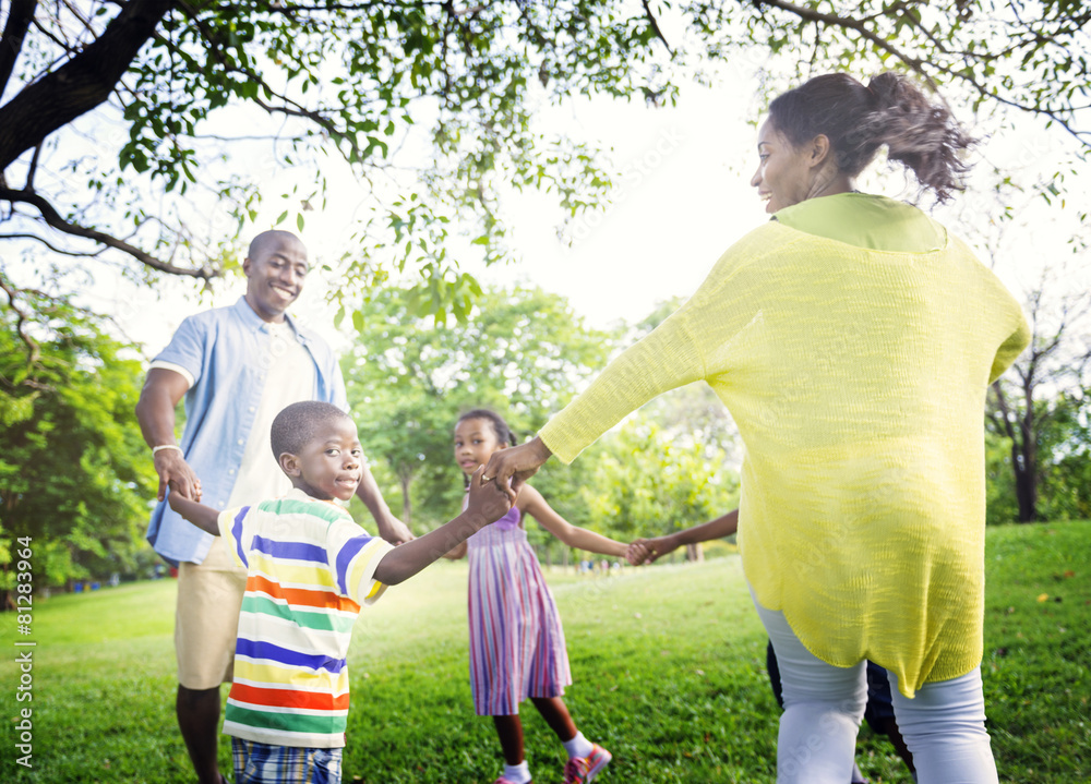 African Family Happiness Holiday Vacation Activity Concept