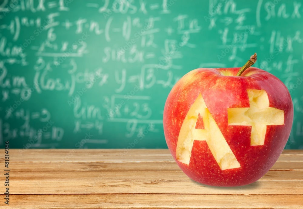 Letter A. Apple A+ White Background