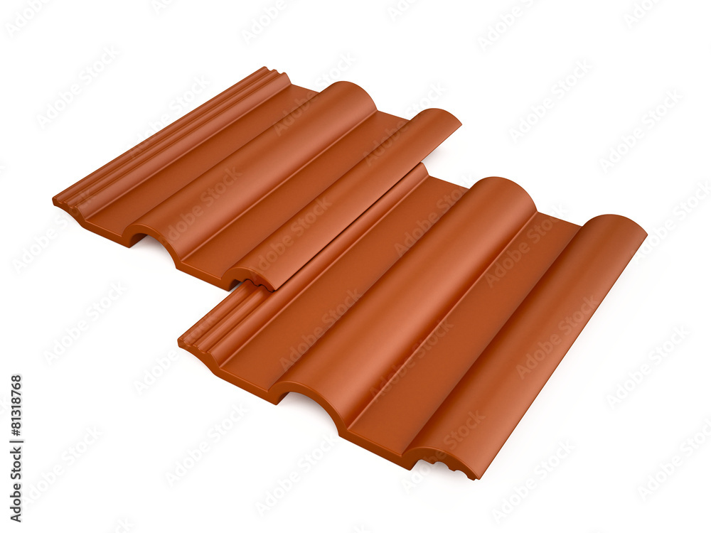 Roof tile isolated on white