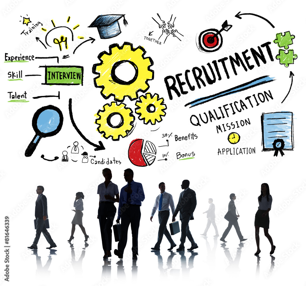 Business People Walking Recruitment Qualification Concept