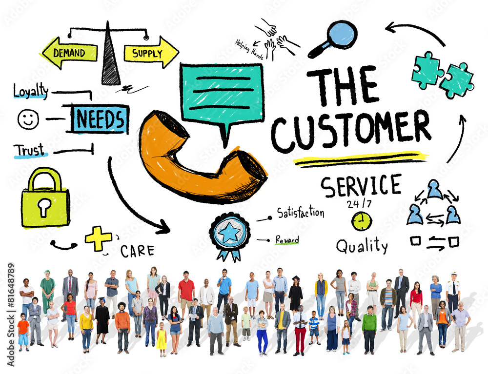 The Customer Service Target Market Support Assistance Concept