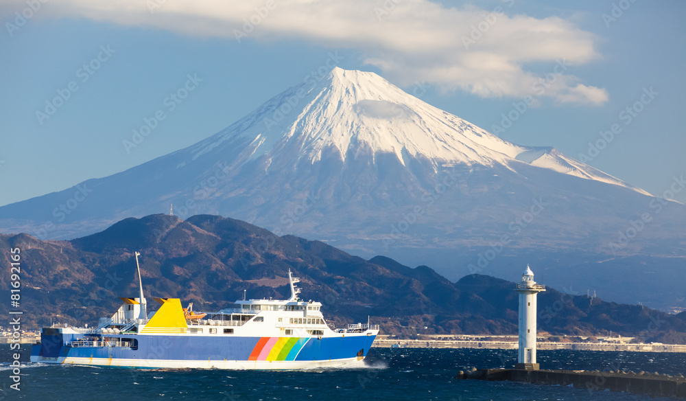 Mountain Fuji and Sugaru bay at Shizuoka