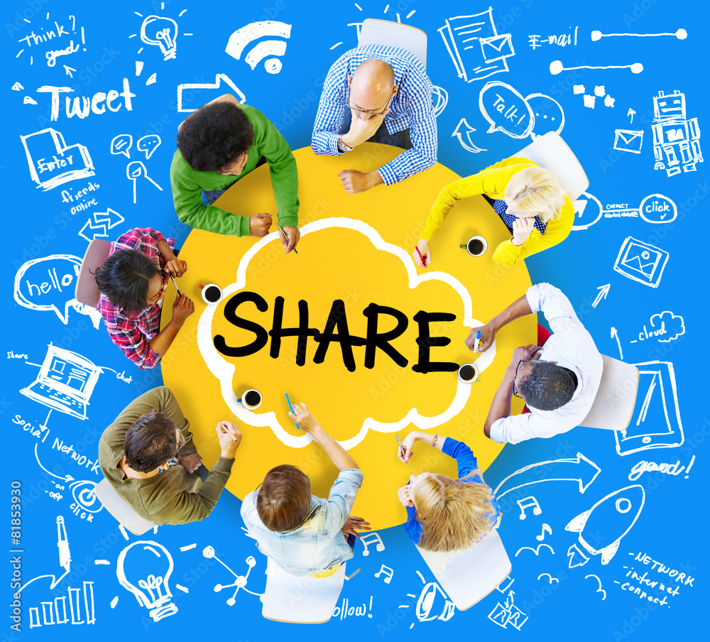 Share Sharing Connection Online Communication Networking Concept