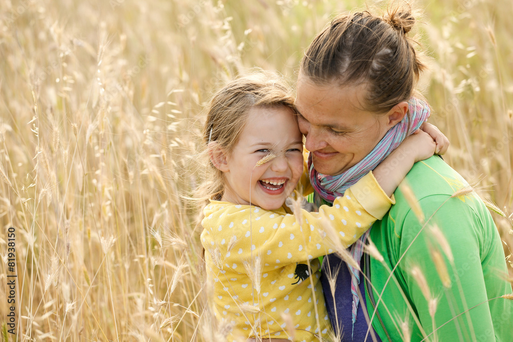 Mother and daughter bonding embrace