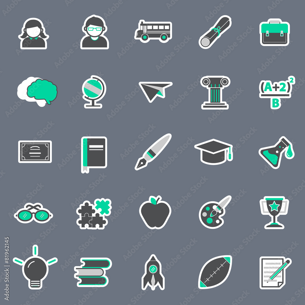 Education Studying Learning Activity Icons Set Concept